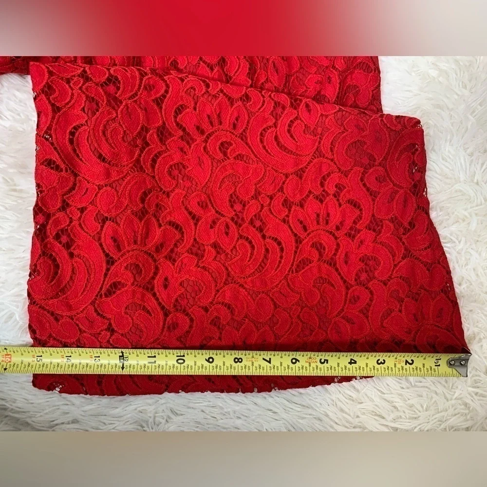 Anthropologie Jumpsuit pockets Jaeda Lace Wide-Leg Moulinette Soeurs Red size 2 - Picture 10 of 16